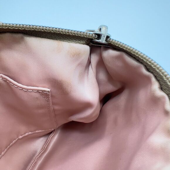 Coach Wristlet Metallic Leather Pleated Medium Clutch Silver/Pewter No F46484 - Picture 10 of 10